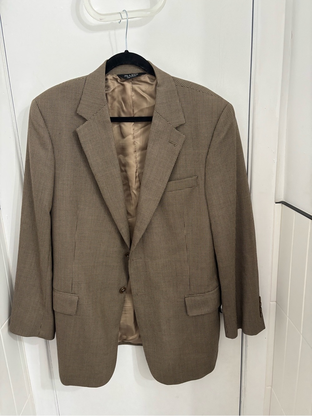 Jos. A. Bank 100% Wool brown/tan Houndstooth  Sport Coat